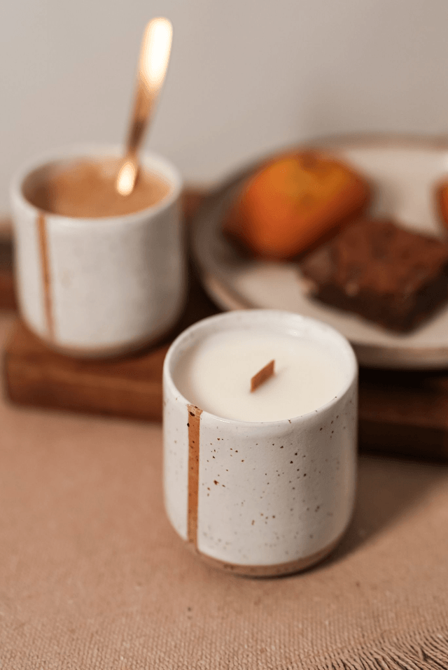 Bougie artisanale "Boissons chaudes" Mimpito Studio x Keira Ceramic