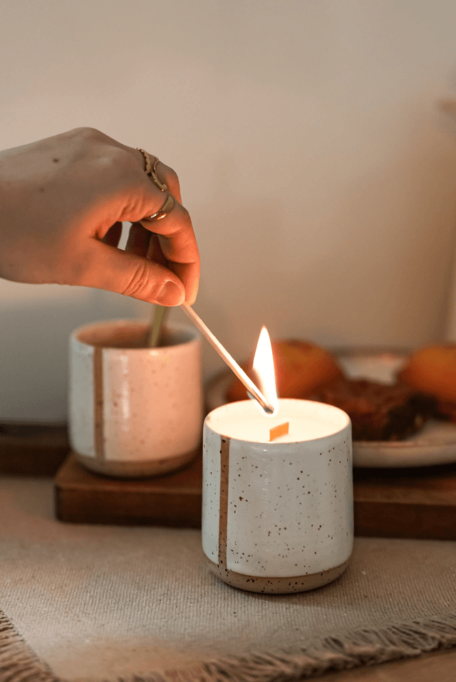Bougie artisanale "Boissons chaudes" Mimpito Studio x Keira Ceramic